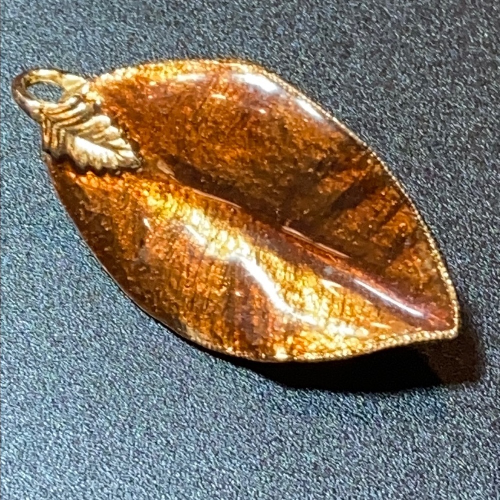 Vintage Autumn Leaf Necklace Pendant OR Brooch Pin